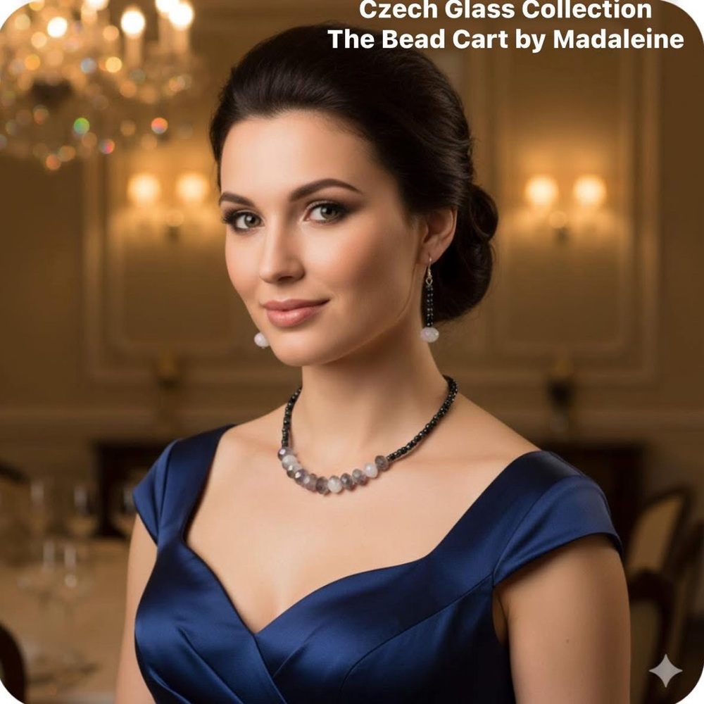 Czech Bead Necklace & Earrings